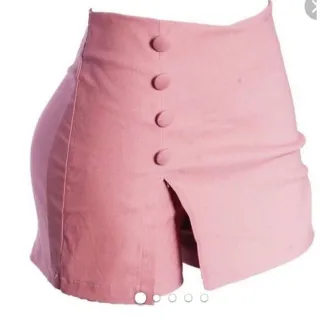 Saia Curta Cintura Alta Bengaline Fenda Lateral - Branco