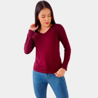 Segunda Pele Feminina Manga Longa Comprida - Blusa Basica - Vermelho
