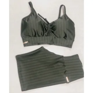 Conjunto fitness feminino com top de regulagem e short 3D para academia - Conjunto Azul Bic