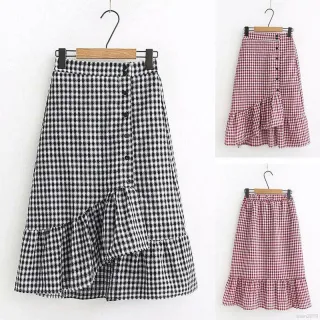 Saias Longas Selvagens de Cintura Alta com Estampa Irregular - Raryel - Azul