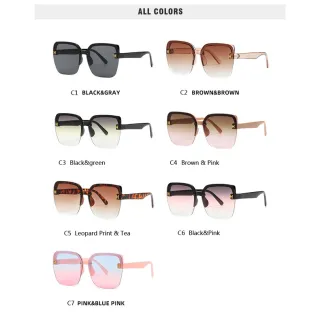 Óculos de Sol Designer Sem Moldura Moda Luxo Mulheres Homens - C7.PINK&PINK BLUE