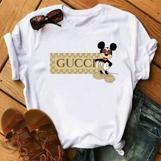 Personagens Basiquinhas Tshirts Camisetas Blusinhas - MICKEY GUCCI DOURADO