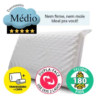 Colchões BF Travesseiro Massageador Espuma de Viscoelástico Nasa 50x70cm - Branco