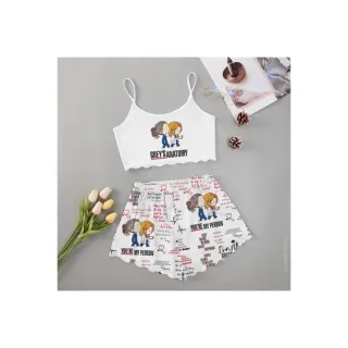Moda verão: Pijama feminino personagens adulto - Roupa de dormir baby Doll - M15