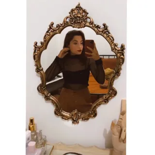 Antigo espelho prateleira penteadeira maquiagem princesas festas reino - Único