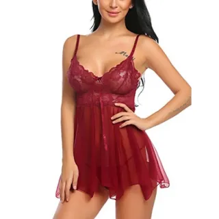 Pijamas femininos com renda suspensora - Raryel - Violeta