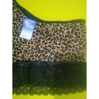 Dormir com estilo: Baby doll Cropped Renda Sexy em renda para noites sensuais - Onça c/ Amarelo