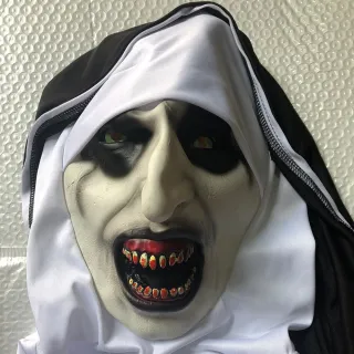 Máscara Valac Látex Realista Com Véu - A Freira Terror Halloween Carnaval - Único