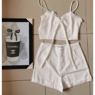 Moda feminina: Conjunto alfaiataria cropped com shorts - Pink