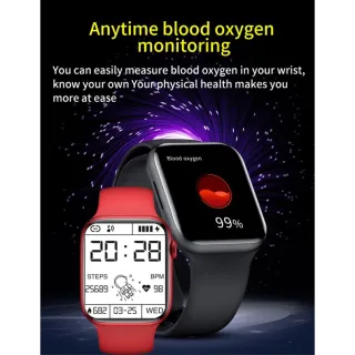 Smartwatch Pro MAX IWO 14 Series 7 T900 - Monitor de Frequência Cardíaca, Bluetooth Chamadas - Homens e Mulheres - Azul