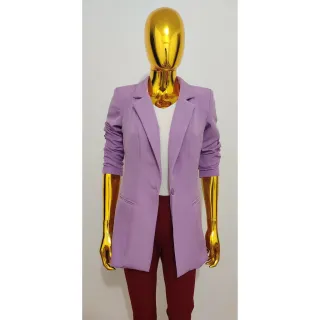 Social Longo Maxi Blazer Feminino Acinturado Forrado Alfaiataria - Verde Citron