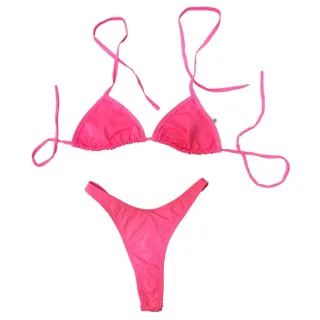 Cortininha Feminino Biquini Fio Dental Asa Delta - Laranja