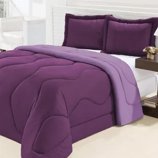 Kit 3 Peças Edredom Malha Gel - Marrom com Avelã