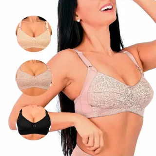 Sutiã Princesa Catarina Reforçado com Renda - Kit 2 Unidades - Multicor