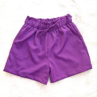 Moda Verão Feminina Alfaiataria Curta em Tecido de Qualidade - Fúcsia