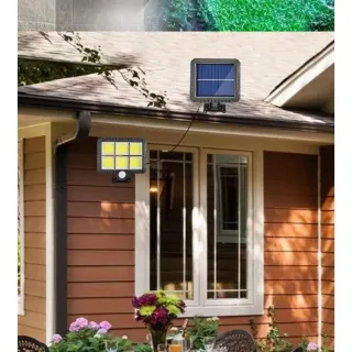 Sensor Presença Luminária Solar de Parede 120 Cob 24W com 3 Funções - Único