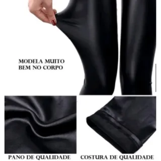 Couro Fake Legging Feminino Disco Cirre - Calça - GG