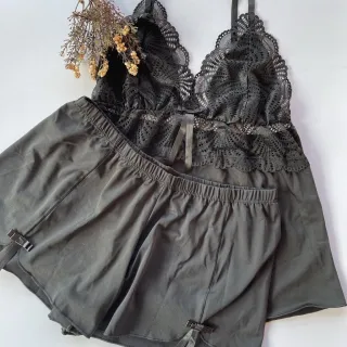 Pijama Sensual Renda Baby Doll Short Sexy - Rosa