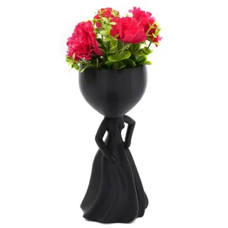 Kit Decore Design - Vaso Suculenta Robert Plant Bob - Kit Com 5 Vasos Suculentas - Preto