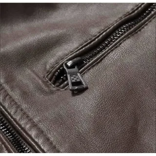 Pronta Entrega Jaqueta Masculina Slim de Couro Top - Marrom