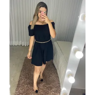 Macacão Curto Larguinho Ciganinha - Calor Macaquinho - Lilás