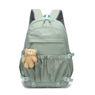 Grande Mochila Passeio Faculdade + Pingente Ursinho (3137) - Azul ❄️