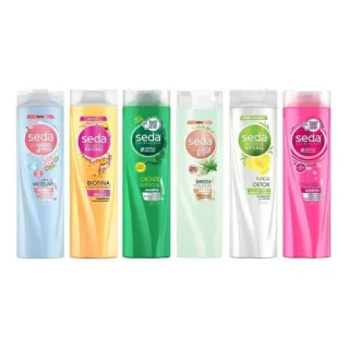 Shampoo Anticaspa Seda Todos Tipos de Cabelo 325 ml - Hidratação Intensa com Ceramidas, Babosa e Óleos - Pretos Luminosos