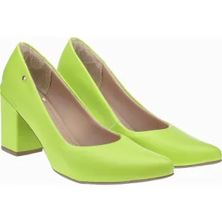 Scarpin Feminino Retro Conforto Salto Alto Lóris Bico Fino 8CM Macio - jeans