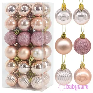 Decoração de Árvore com Bolas Coloridas e Glitter - 36 peças - Azul gelo