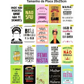 Placa Frases Feminista Decorativa - 20 opções - FREF08