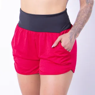 Short Dry Fit Feminino com Bolsos para Caminhada, Academia e Fitness - Roxo