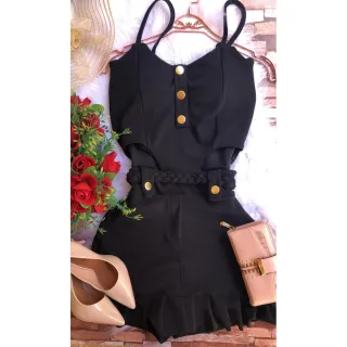 Curto Macacão Feminino Macaquinho - Vermelho