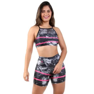 Conjunto fitness com estampa sublimada - Top e bermuda - ESTAMPA-N° 4
