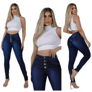 Calça Jeans Feminina Cintura Alta com Lycra - Empina Bumbum - 26