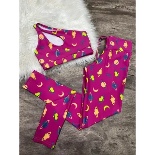 Calça Legging e Top de Um Ombro - Conjunto Fitness - Zebra