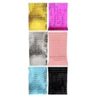 Decoração festa cortina metalizada quadradinho - Vermelho