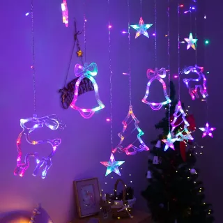 Festa de Natal ao ar livre: Cordão de luz LED para decoração com árvore, casamento e eventos - Branco Quente