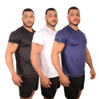 Envio Imediato! Kit Camiseta Masculina Dry Leve para Treino e Corrida - P M G GG XG - 3 azul