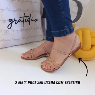 Lançamento: Rasteirinha Feminina Confortável e Leve - Com ou sem traseiro - Nude