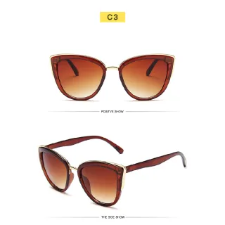 Fashion Brand Cat Eye Sunglasses for Women - Vintage Shades - C3