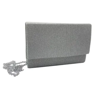 Bolsa de Mão para Festa de Casamento com Alça de Corrente - Preto Com Brilho