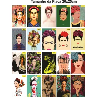 Placa 21 a 40 Frida Kahlo Decorativa - FRI30