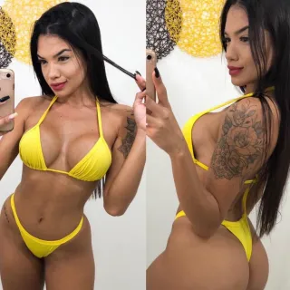 Lançamento Moda Praia: Biquíni de marquinha para piscina e saída de praia - G