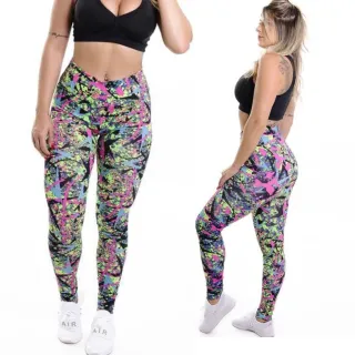 Legging Fitness Feminina Grossa Alta Cós Não Transparente - sortidas