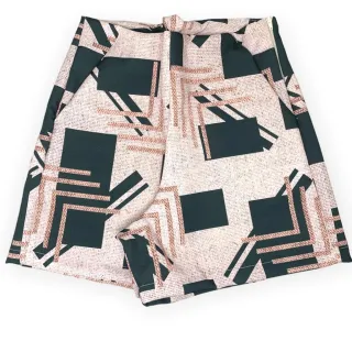 Shorts Luxo Feminino Estampado Cintura Alta Alfaiataria - Estampa 2