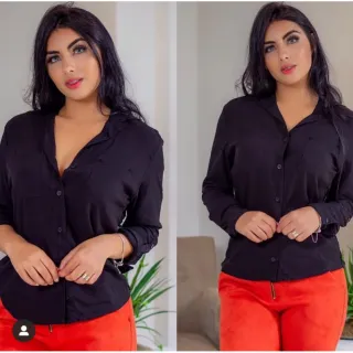 Viscose Camisa Social Feminina Manga Longa - Pink