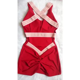 Macaquinho academia com bojo empina bumbum fitness - Vermelho/Verde Neon