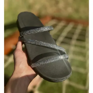 Confortável Sandália Feminina Papete Rasteirinha Birken - Preto
