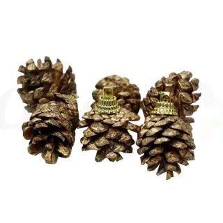 Enfeite Natal Pinha Pendente - Conjunto com 06 Unidades - Vermelho