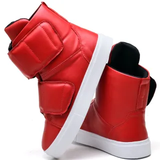 Promoção Tênis Vermelho Moda Academia Fitness Estiloso Fechamento Velkro - 34